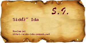Sidó Ida névjegykártya